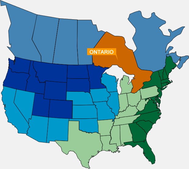 Map Ontario Canada Ontario Motorcycle Shipping