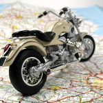 Motorcycle on a map