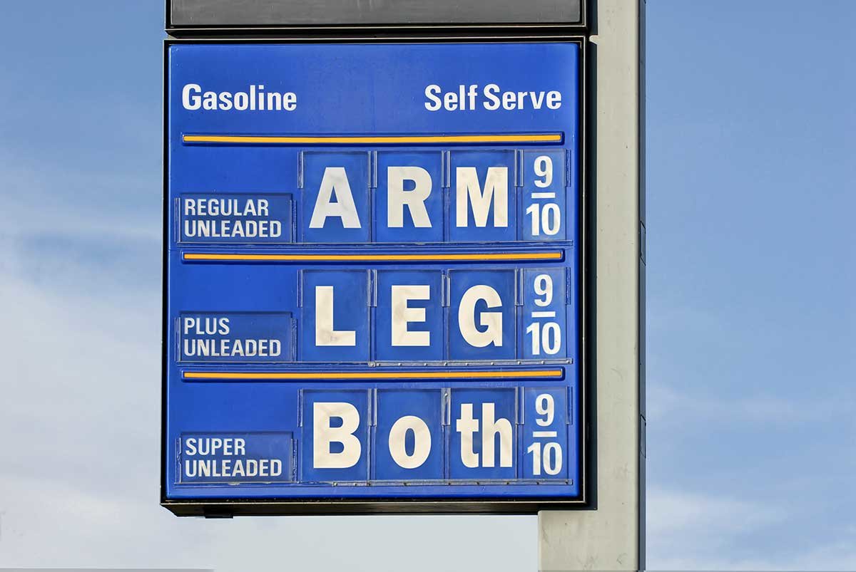 Sign Showing Gas Prices