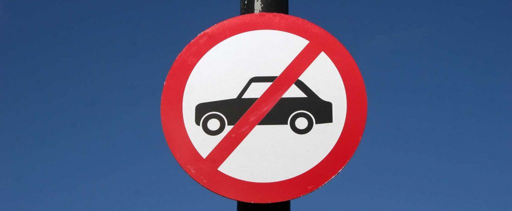 Sign Showing No Cars
