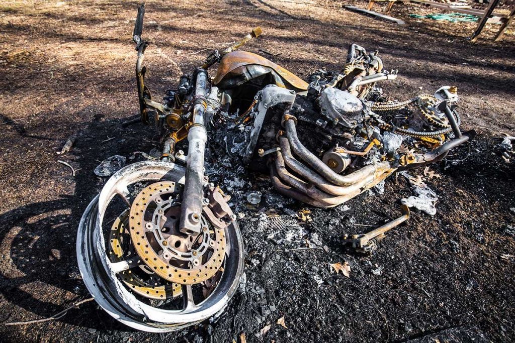 Burned Motorcycle
