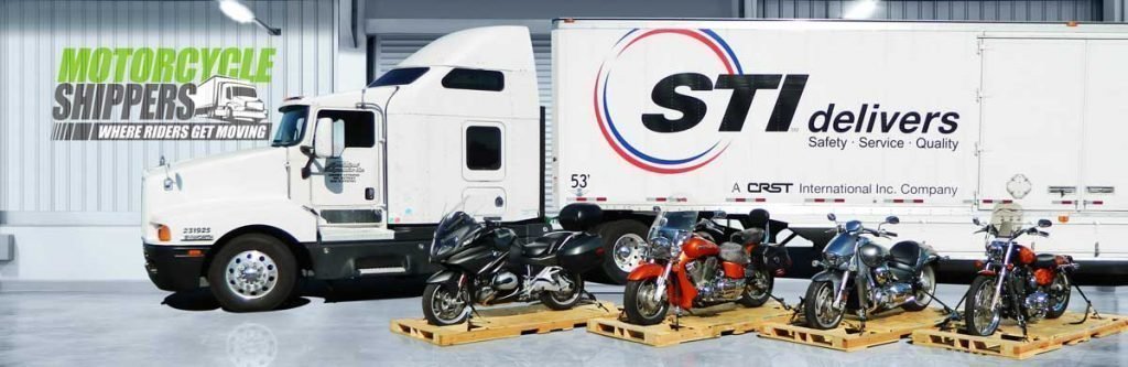 Motorcycles on Skids in Front of Transport Truck