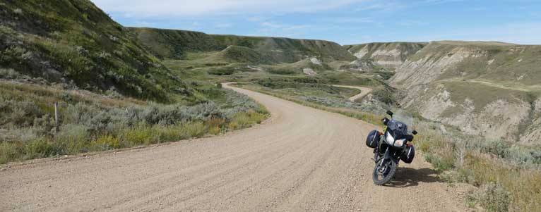 Alberta Canada motorcycle on the side of the road