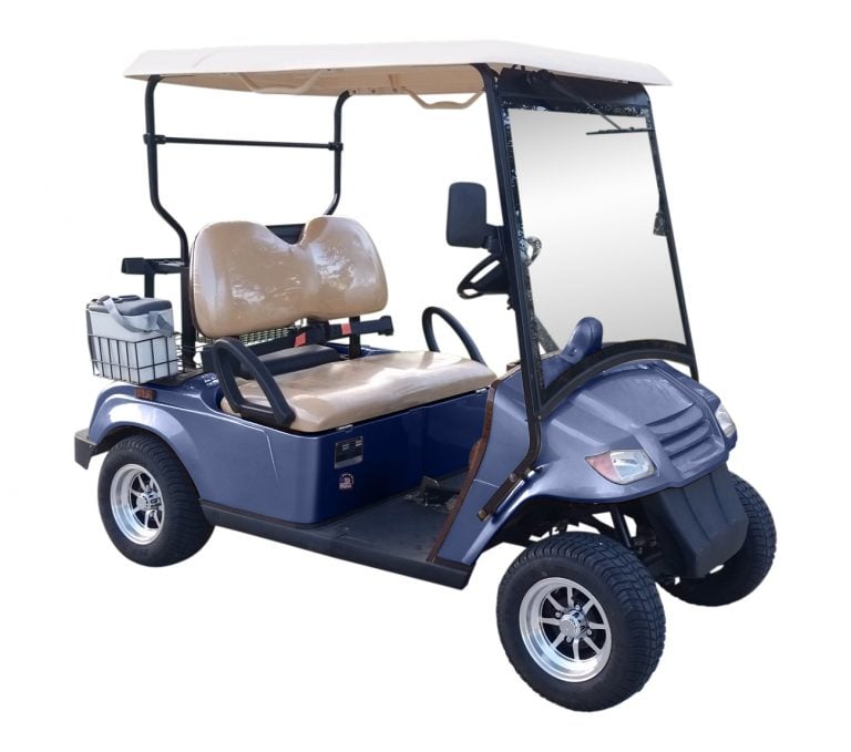 blue golf cart
