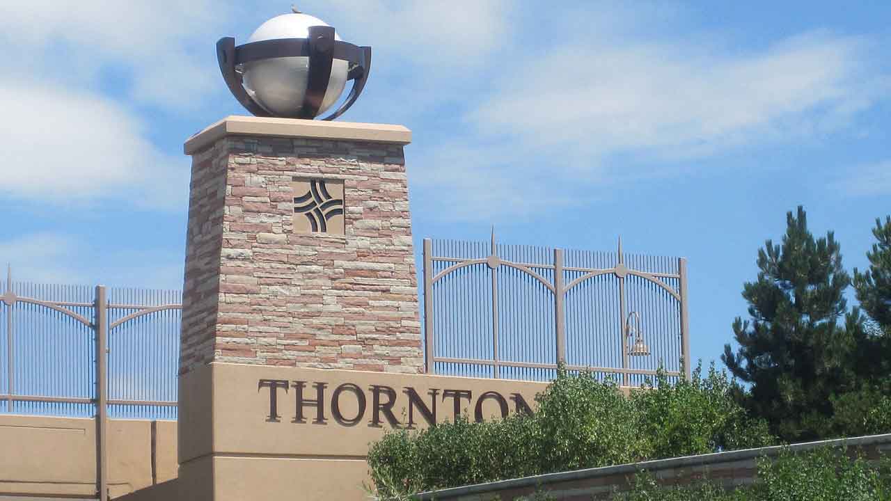 Welcome sign Thornton Colorado