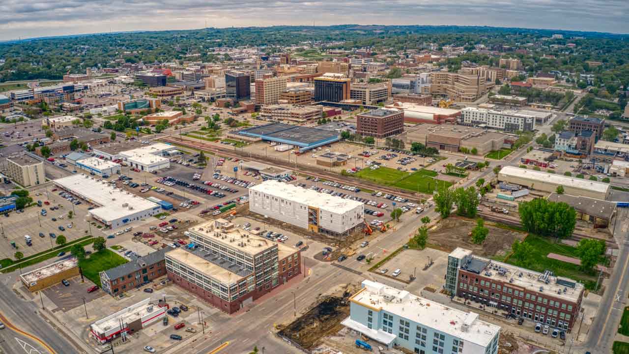 Aerial view of Sioux City Iowa