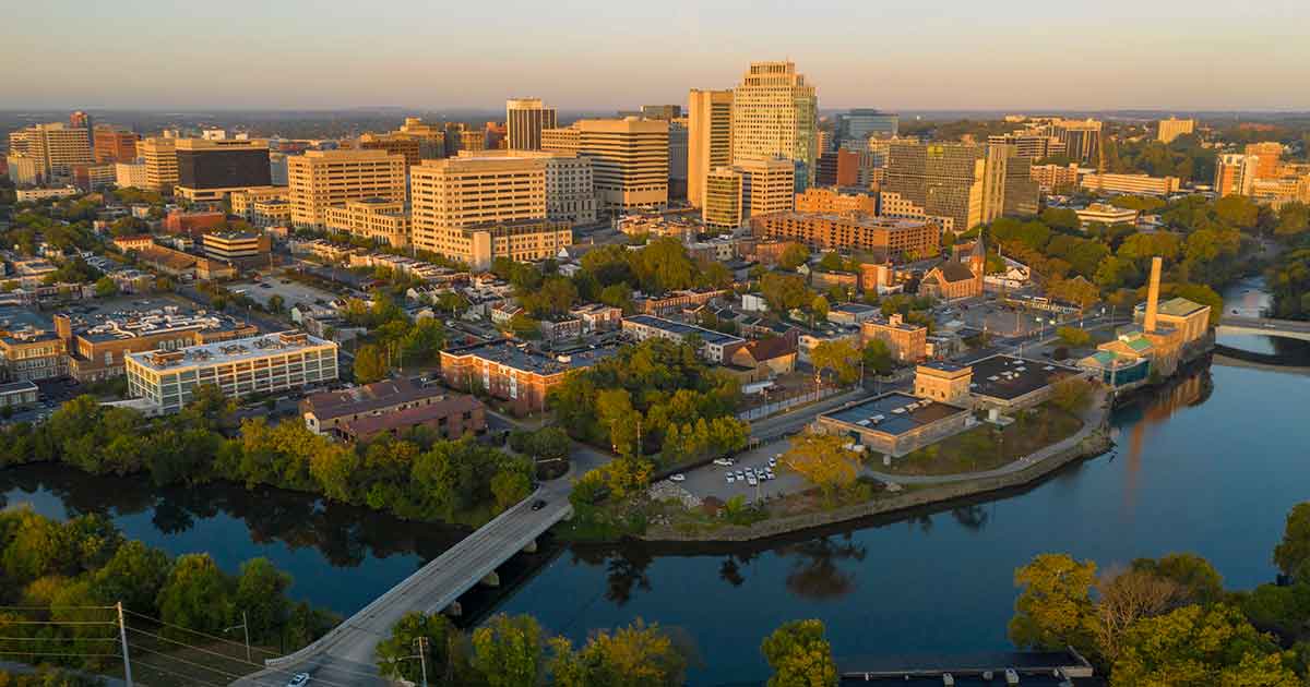 Aerial view of Wilmington, DE