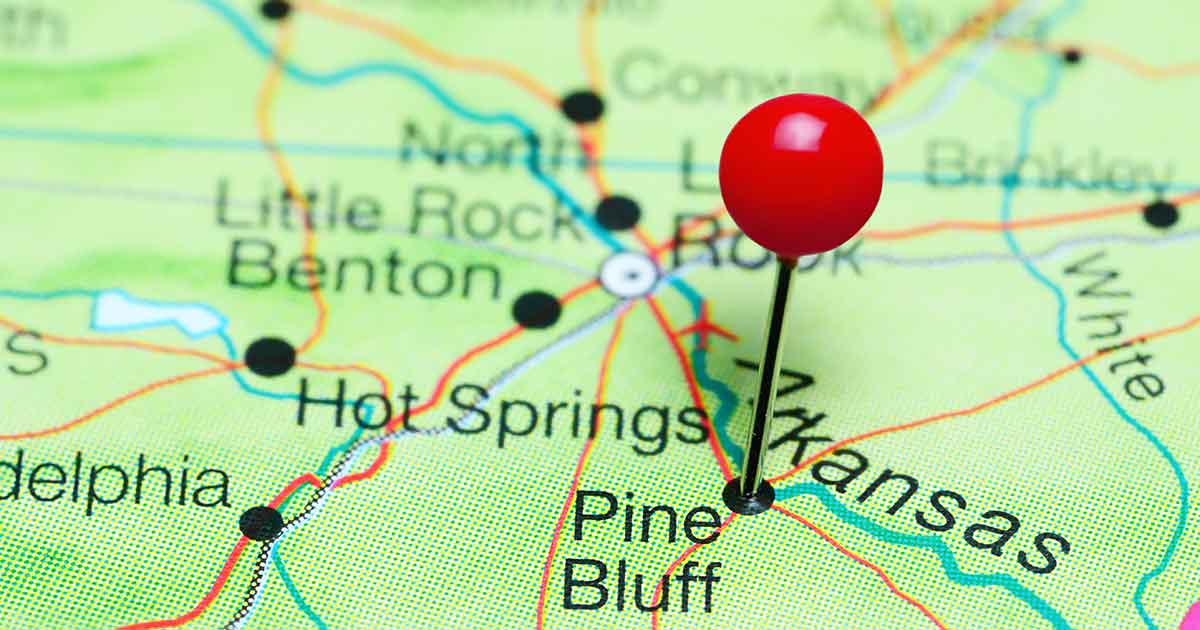 Map View of Pine Bluff, AR