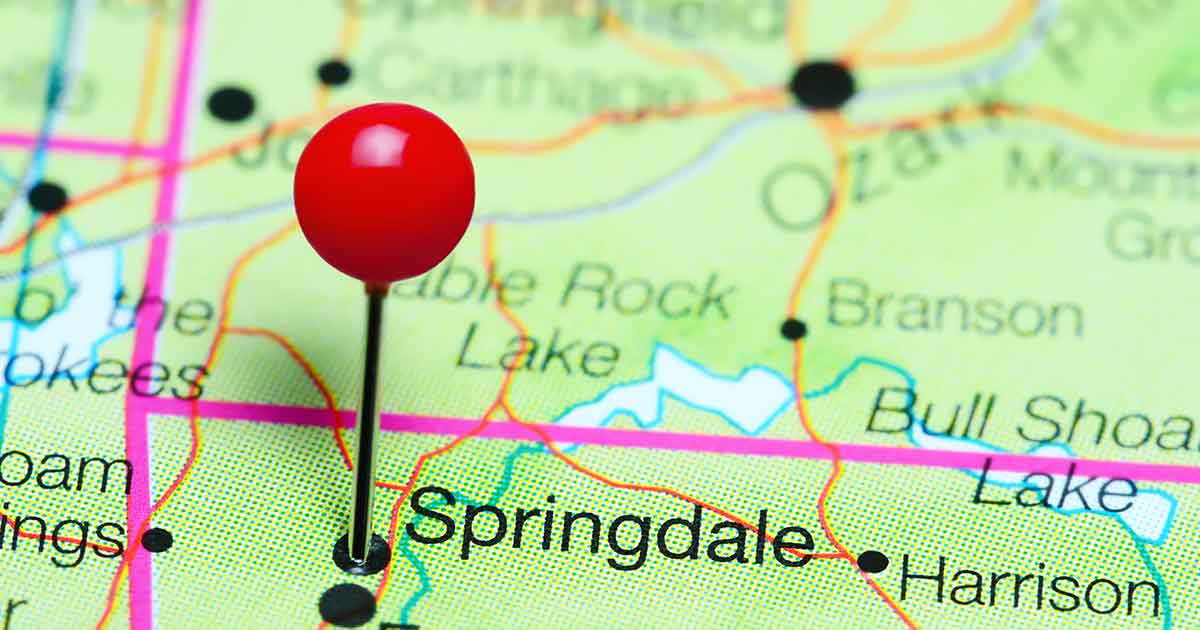 Map View of Springdale, AR