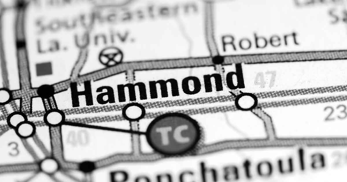 Map view of Hammond, LA