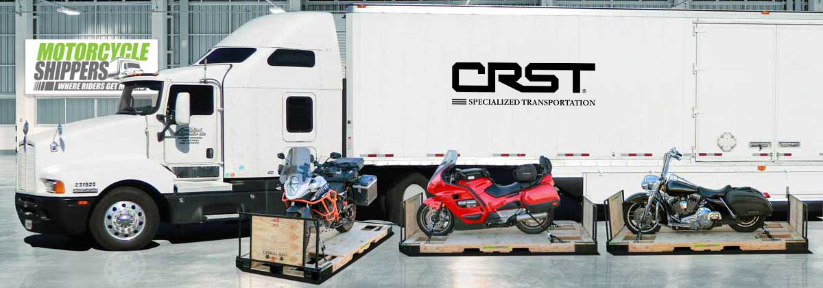 Motorcycles on Skids in Front of Transport Truck