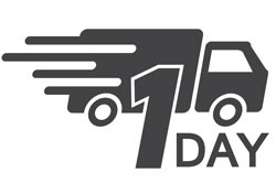Graphic with 1 day and truck outline
