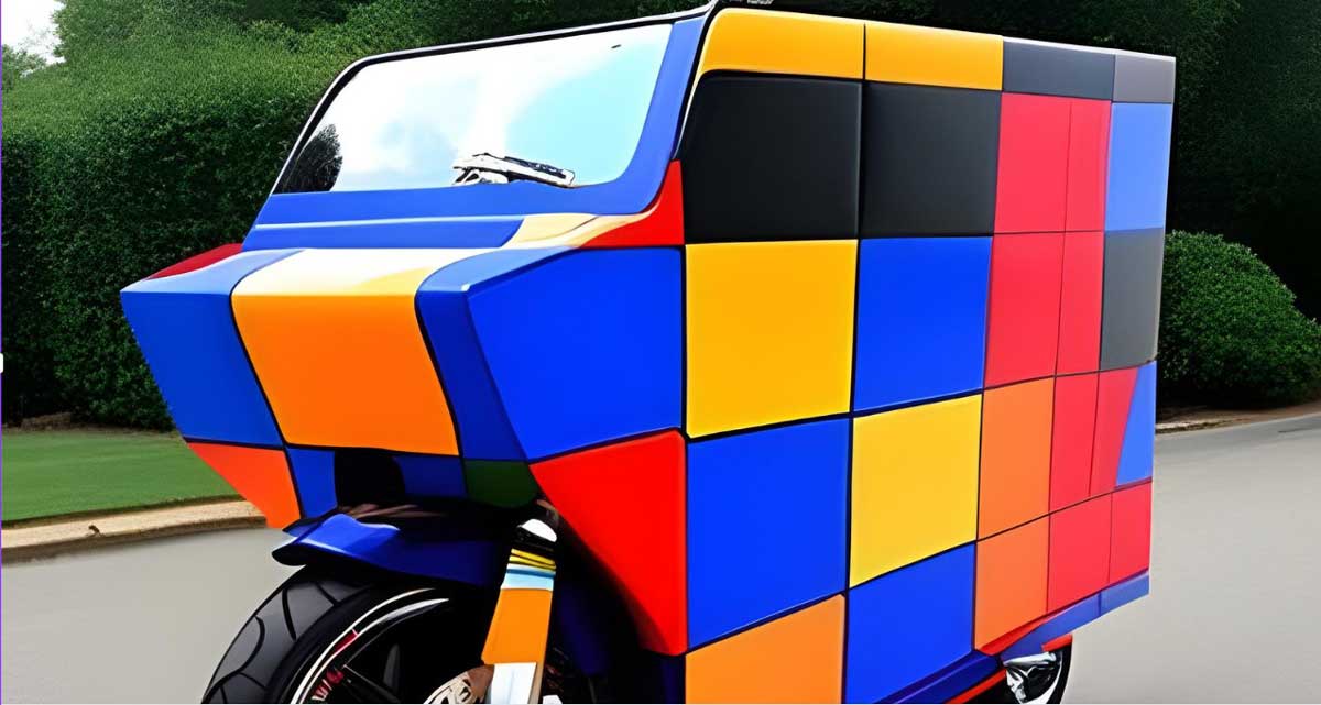 motorcycle looks like rubiks cube