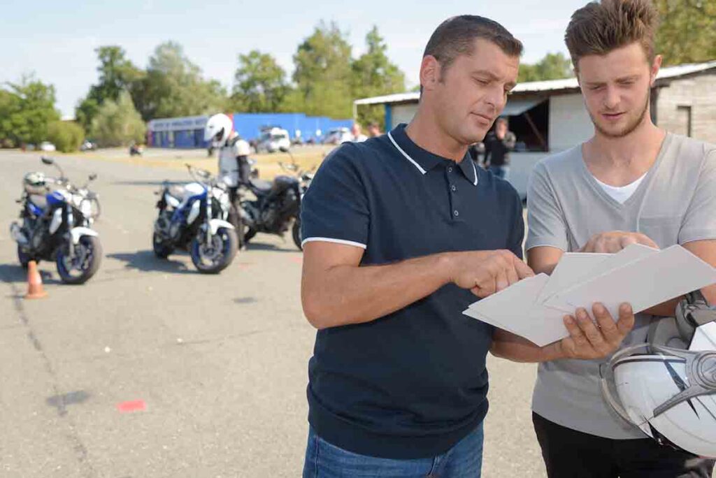 Motorcycle school riding license